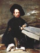 Diego Velazquez Portrait d'un nain tenant un volume sur ses genoux (don Diego de Acedo,el Primo) (df02) oil painting picture wholesale